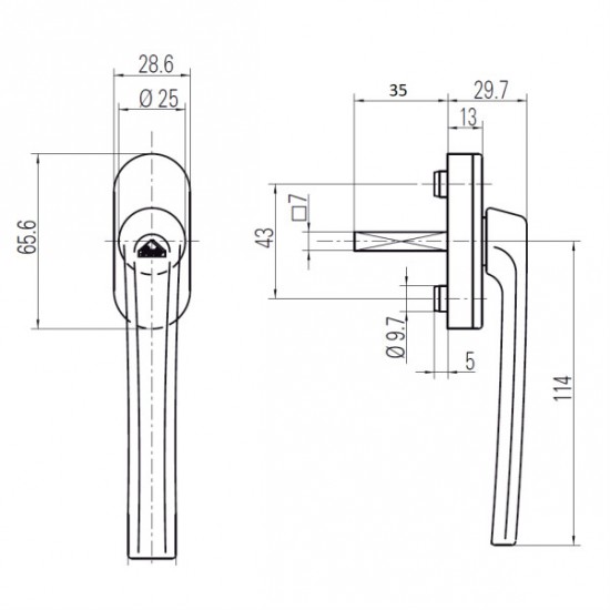 Hoppe Luxemburg Basık Pencere Kolu 9016 Beyaz
