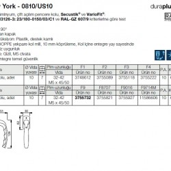 Hoppe New York 37mm Secustik Pencere Kolu F9 Titan