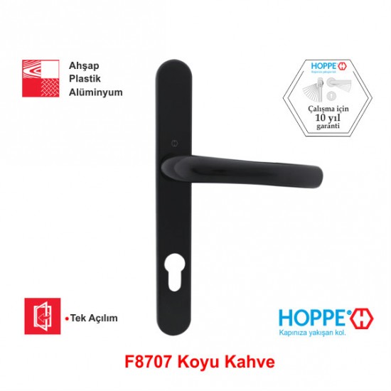 Hoppe Tokyo 85 Eksen Aynalı Kapı Kolu F8707 Koyu Kahverengi 