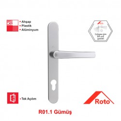 Roto RotoLine 85 Eksen Aynalı Kapı Kolu R01.1 Gümüş