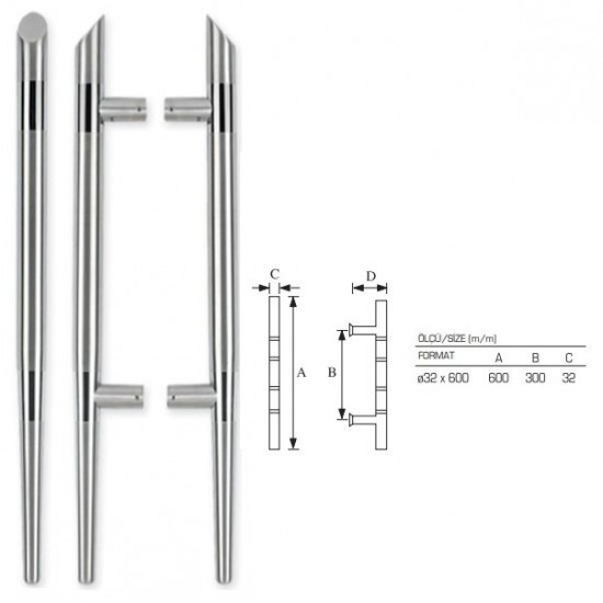 EGE STAR Paslanmaz H Kol 60 cm 600-300-32 mm.