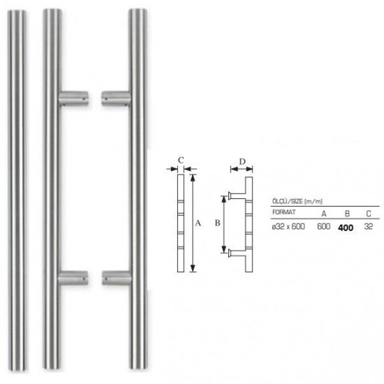 EGE STAR Paslanmaz Yay Kol 60 cm 600-400-32 mm