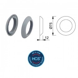 HCS Plastik 75 mm Plastik Rozet - F9005M mat siyah