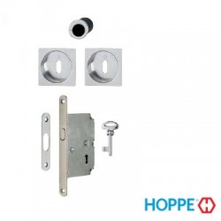 Hoppe Ahşap Kayar Sürgü Kapı Kilit/Kulp Seti - ODA Tipi 4921-3 - F1 Gümüş Eloksal