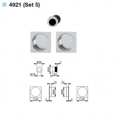Hoppe Ahşap Kayar Sürgü Kapı Kulp Seti (Kilitsiz) 4921-Set 5 - F1 Gümüş Eloksal
