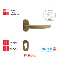 Hoppe Lima 7 mm Maça Rozetli Kapı Kolu F4 Bronz