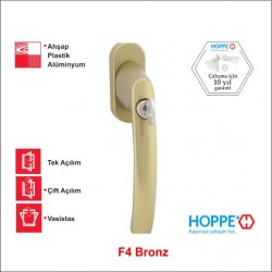 Hoppe Lima Kilitli Pencere Kolu F4 Bronz