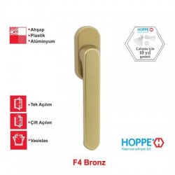 Hoppe Luxemburg Basık Pencere Kolu F4 Bronz