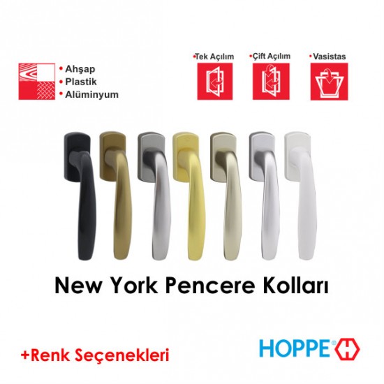 Hoppe New York 32-42mm (VarioFit) Secustik Pencere Kolu - F9714M Mat Siyah