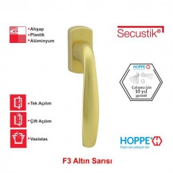 Hoppe New York 37mm Secustik Pencere Kolu F3 Altın Sarısı