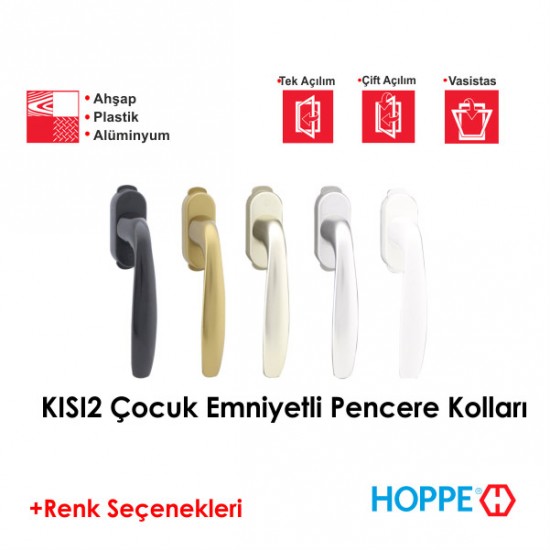 Hoppe New York Çocuk Emniyetli KISI2 Pencere Kolu Koyu Kahve 