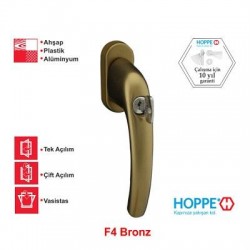 Hoppe Tokyo Kilitli Pencere Kolu F4 Bronz