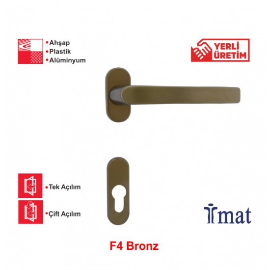 İmat Batı Rozetli kapı kolu Bronz EF04 