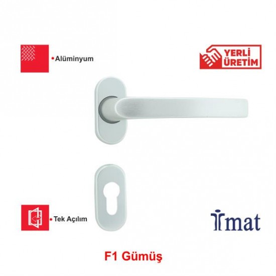 İmat Batı Yaylı Kapı Kolu (ALM Rozetli) EF01 Gümüş