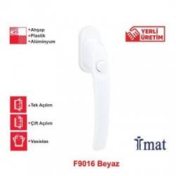 İmat Oval Filiz Butonlu Pencere Kolu - Beyaz