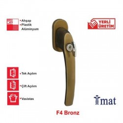 İmat Oval Filiz Kilitli Pencere Kolu - Bronz