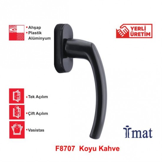 İmat Oval Filiz Pencere Kolu Koyu Kahve 8022 