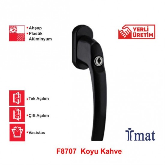 İmat Oval Filiz Tilt First Tbt. Pencere Kolu  Koyu Kahve 8022 