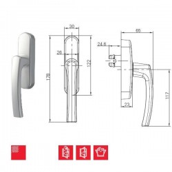 RTL ALU KOL 26mm  R06.2 RAL 9005 SİYAH