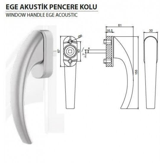 Windaform EGE Akustik Pencere Kolu - Ral-8003 Altın Meşe 