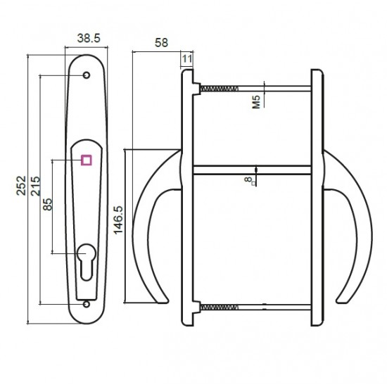 Windoform Ege Delüx Wc Kapı Kolu - Boya Eloksal Bronz 