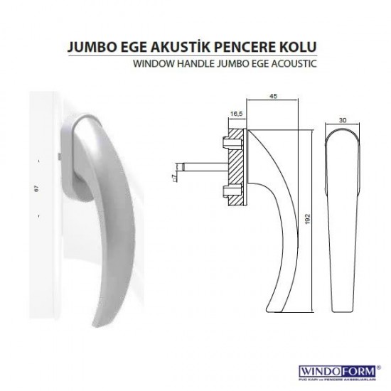 Windoform Jumbo Ege Akustik Sürme Kolu - Beyaz