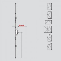 NT Çift Aç. İspanyolet - Kol Yeri Ortada 30 mm 801-1200 mm