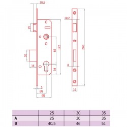 İTO PVC Doğrama için Yale Kapı Kilidi - Krom - Barelsiz ( 30 mm )