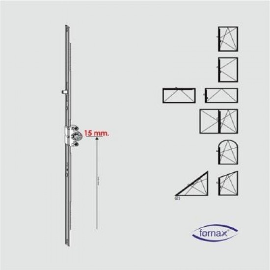 Fornax Çift Aç. İsp. - KYO. Standart Pim 15 mm 985-1400 mm. ( Çift Pimli ) 