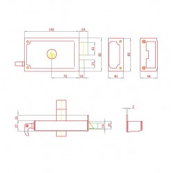 İto Trajlı Kilit 170k 70 140 Mm - Demir Kapı Kilidi - Yeşil