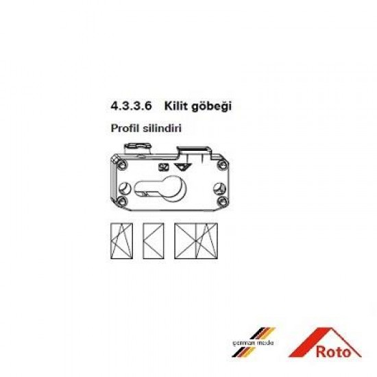 Roto NX Geniş Ç.A. İspanyolet Kilit Göbeği 25 mm. 