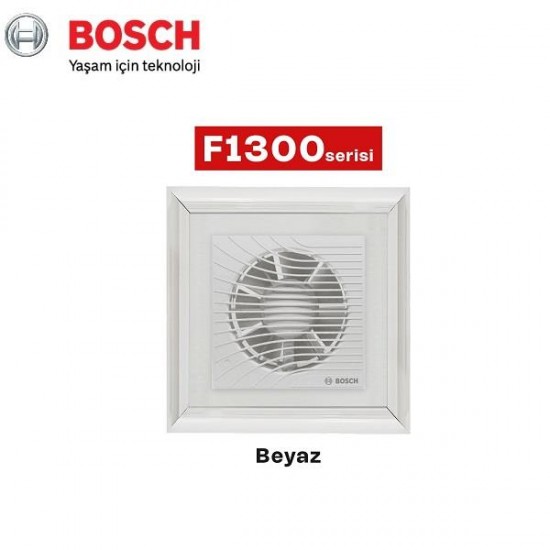 Bosch F1300 W 100 lük Aspiratörlü Fanlı Menfez (98m³/h) - Düz Panel - Yüzeysel Montaj - Beyaz