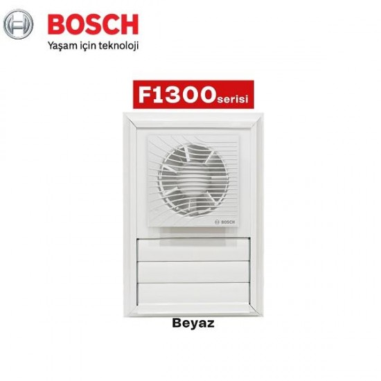 Bosch F1300 W 120 lük Aspiratörlü Fanlı Menfez (150m³/h) - Kanatlı - Yüzeysel Montaj - Beyaz