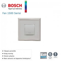 Bosch F1500 DH W 100 lük Nem Sensörlü Zaman Ayarlı Aspiratörlü Fanlı Menfez (95m³/h) - Düz Panel - Yüzeysel Montaj - Beyaz