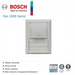 Bosch F1500 DH 100 lük Zaman Ayarlı Nem Sensörlü Aspiratörlü Menfez (95m³/h) - Yüzeysel Montaj - Beyaz