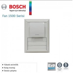 Bosch F1500 W 100 lük Aspiratörlü Fanlı Menfez (102 m³/h) - Kanatlı - Yüzeysel Montaj - Beyaz