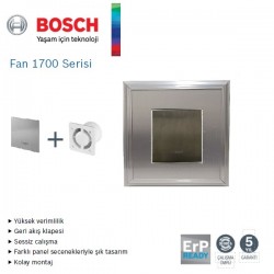 Bosch F1700 WS 100 lük Aspiratörlü Fanlı Menfez (95m³/h) - Düz Panel - Yüzeysel Montaj - İnox