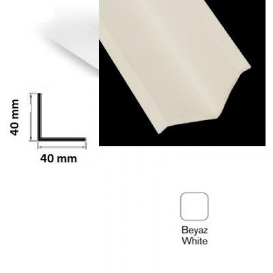 Plastik Köşebent Queksli 40 mm x 40 mm Beyaz ( 280 cm )