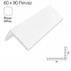 Plastik Pervaz 60 x 90  ( 6 Metre ) - Beyaz *