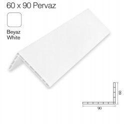 Plastik Pervaz 60 x 90  ( 6 Metre ) - Beyaz *