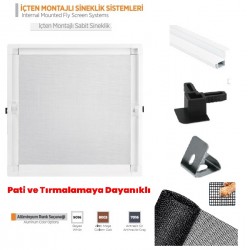 DELÜKS İçten Takma Sabit KEDİ Sineklik 70 x 140 cm ( Demonte ) - Antrasit Gri