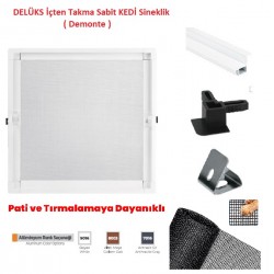 DELÜKS İçten Takma Sabit KEDİ Sineklik 70 x 140 cm ( Demonte ) - Beyaz