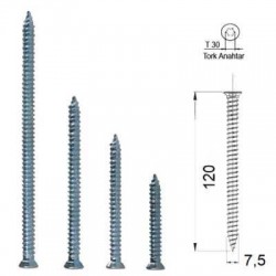 STD Buldeks Dubelsiz Montaj Vidası 7.5*120