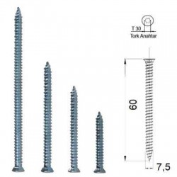 STD Buldeks Dubelsiz Montaj Vidası 7.5*60